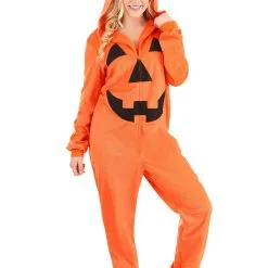 Fun Costumes Adult Pumpkin Jumpsuit Costume -VooDoo Costumes shop adult pumpkin costume jumpsuit alt 2 upd