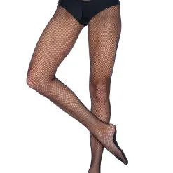 LEG AVENUE Black Deluxe Fishnet With Comfort Sole