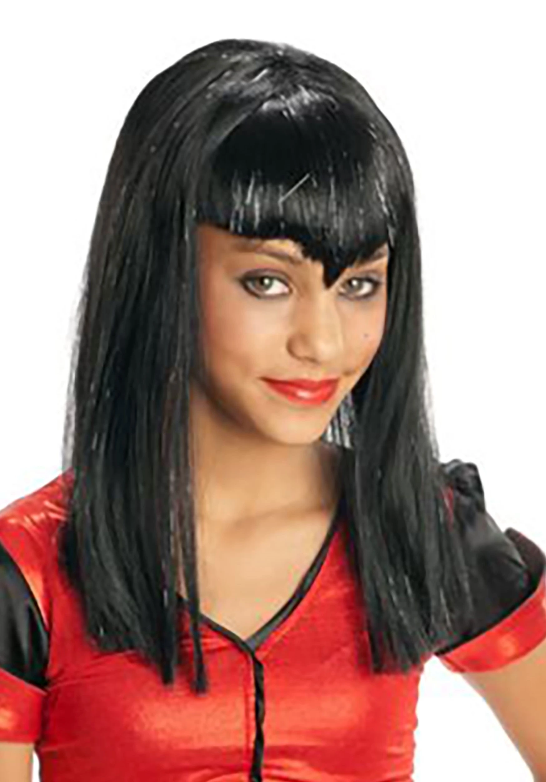 Rubies Costume Co. Inc Kid's Black Glitter Vampire Wig 2 Rubies Costume Co. Inc Kid's Black Glitter Vampire Wig - Image 2