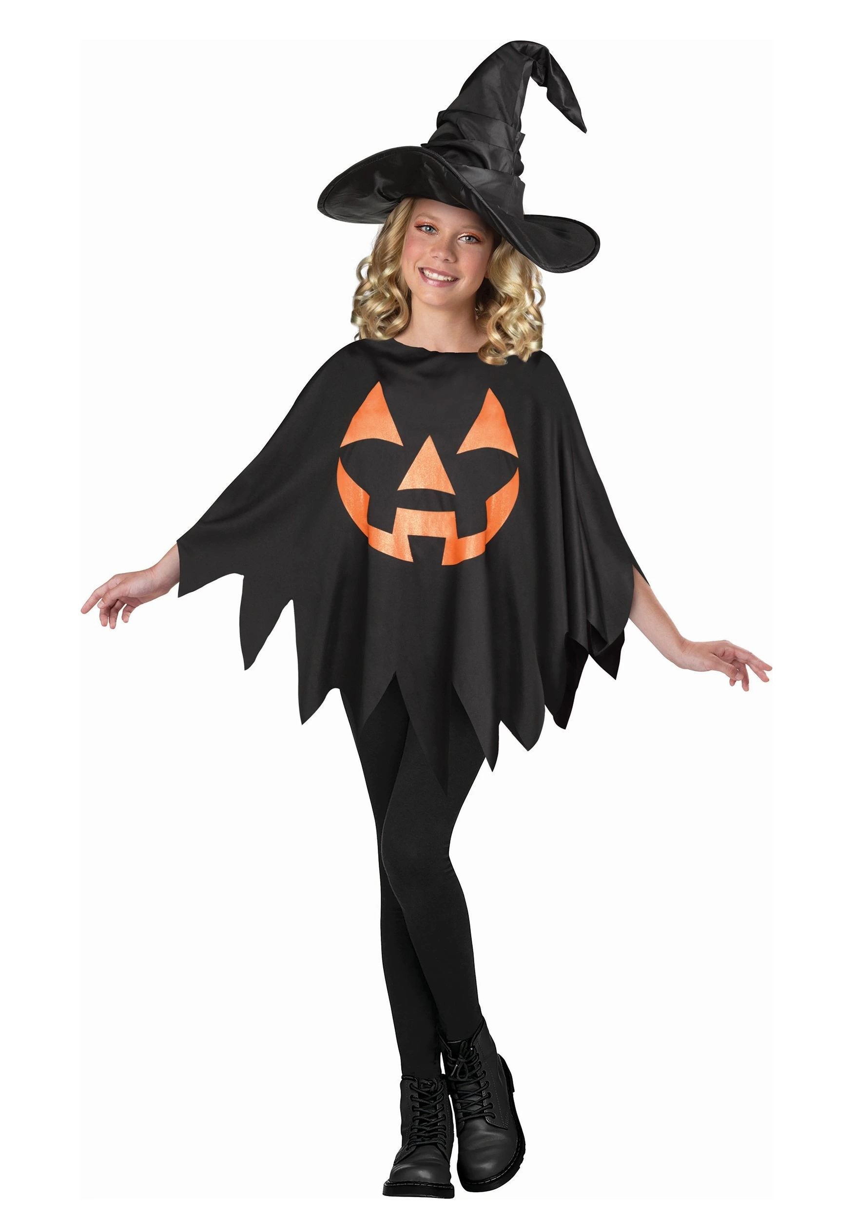 Fun World Children's Dark Jack O' Lantern Poncho 1 Fun World Children's Dark Jack O' Lantern Poncho