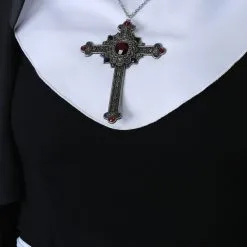 Shenzen Amilla Nun Gothic Cross Necklace 5 Shenzen Amilla Nun Gothic Cross Necklace -VooDoo Costumes shop gothic cross necklace alt 3