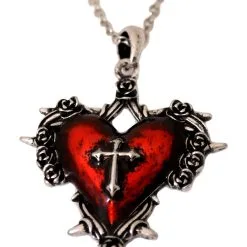 Western Fashion Heart Necklace With Cross