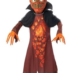 Seasons (HK) Ltd. Demon Pumpkin Costume For Kids -VooDoo Costumes shop kids demon pumpkin costume alt 3