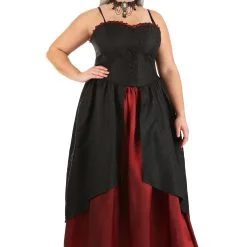 Armada Plus Size Ravishing Vampire Costume For Women 10 Armada Plus Size Ravishing Vampire Costume For Women -VooDoo Costumes shop plus size ravishing vampire costume alt 2