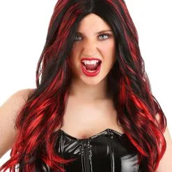 Partytime Costume & Lingerie (Yiwu) Factory Black And Red Vampire Wig For Women