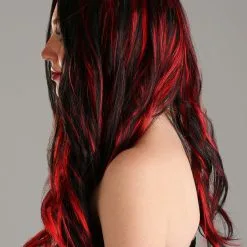 Partytime Costume & Lingerie (Yiwu) Factory Black And Red Vampire Wig For Women 6 Partytime Costume & Lingerie (Yiwu) Factory Black And Red Vampire Wig For Women -VooDoo Costumes shop womens black and red vampire wig alt 2