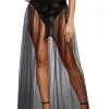 Dreamgirl Sheer Tie-Front Black Women's Skirt